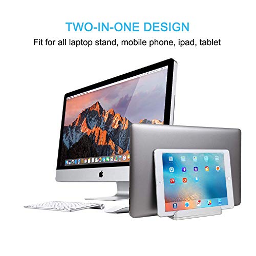 Fizo Silver Vertical Laptop Stand for All Mobile, Laptop, iPad, Tablet by Urban Kings Store