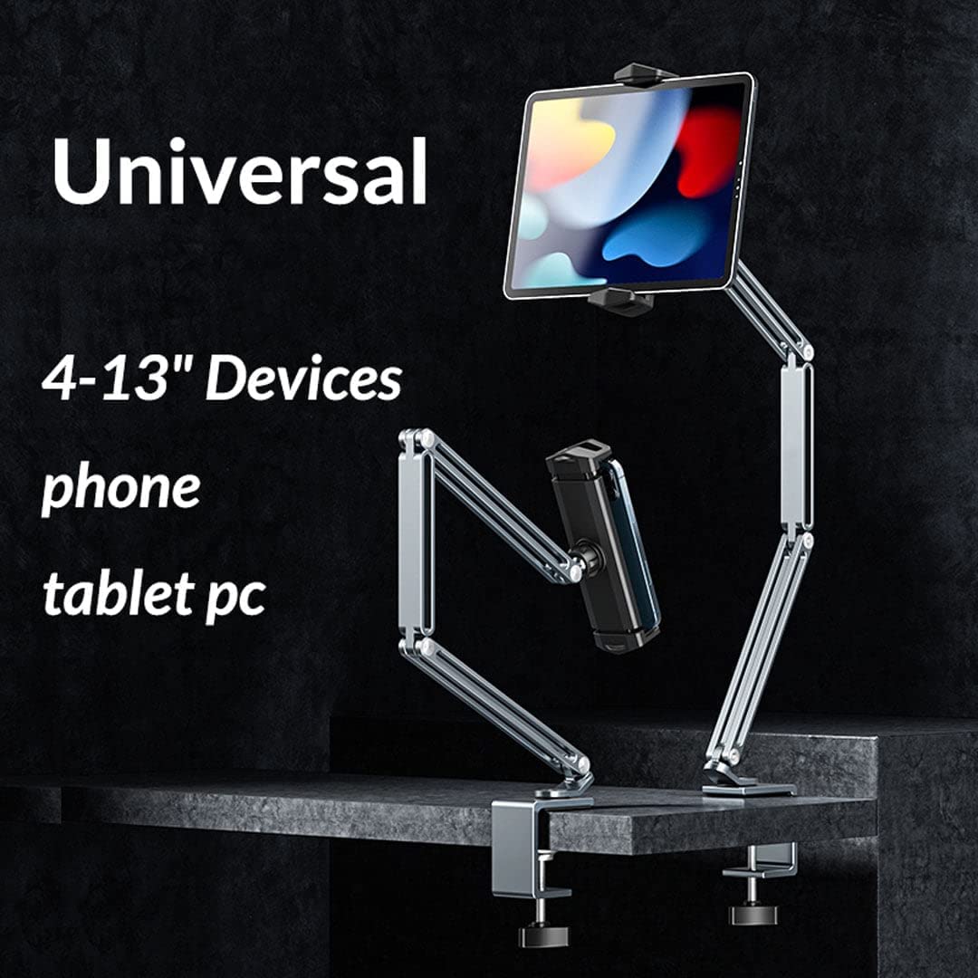 Purchase Champs Long Arm Aluminum Tablet & Mobile Desk Clamp Stand for 3-14 Size by Urban Kings Store Online for All Phone Types